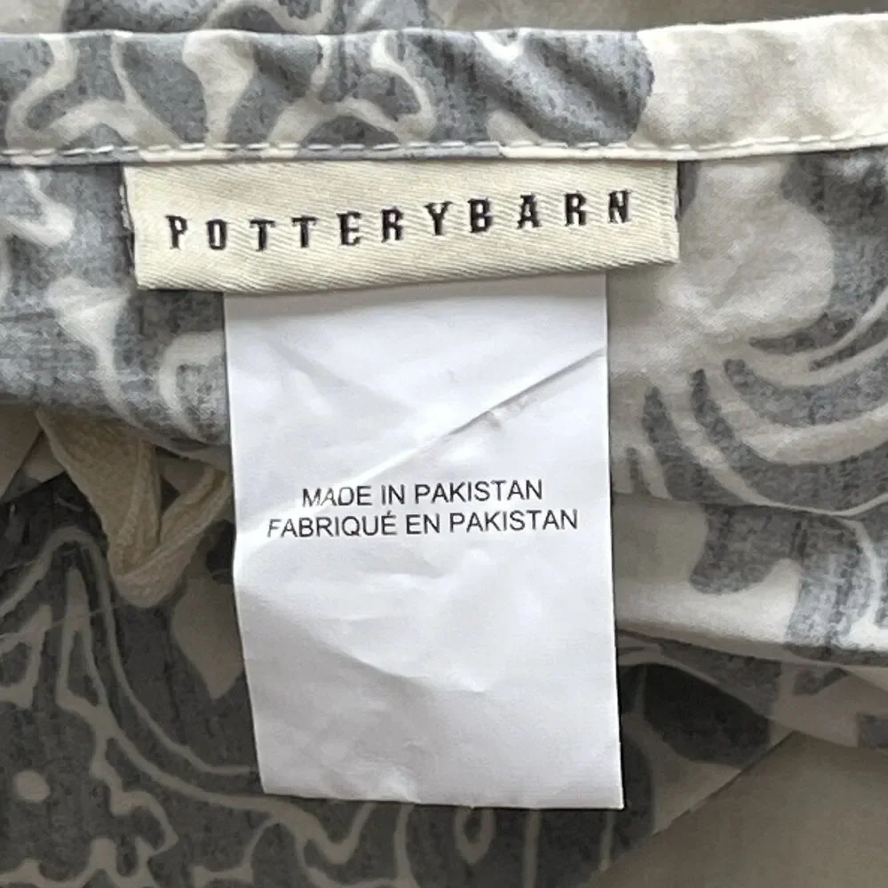 POTTERY BARN LUCIANNA MEDALLION DAMASK MOTIF FULL /QUEEN COTTON DUVET COVER